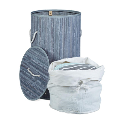 Laundry basket bamboo round