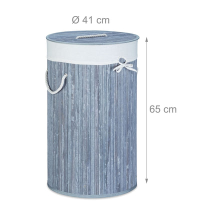 Laundry basket bamboo round