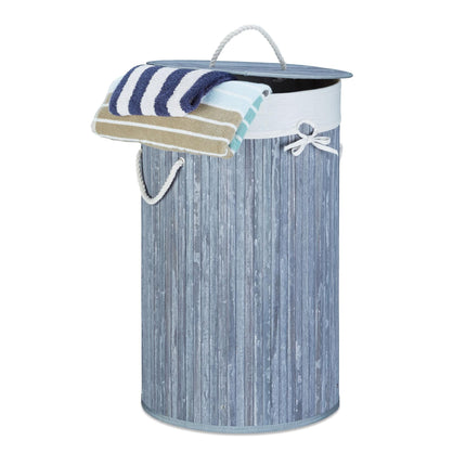 Laundry basket bamboo round