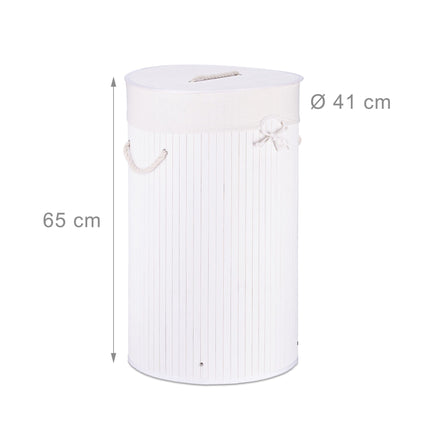 Laundry basket bamboo round