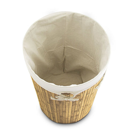 Laundry basket bamboo round