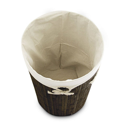 Laundry basket bamboo round