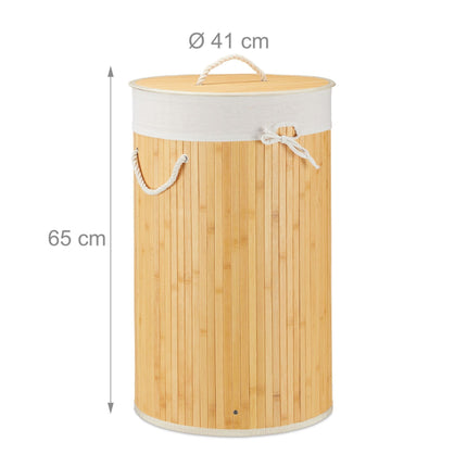 Laundry basket bamboo round