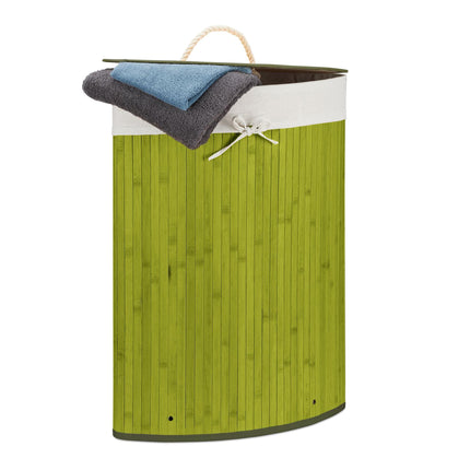 Laundry basket corner bamboo