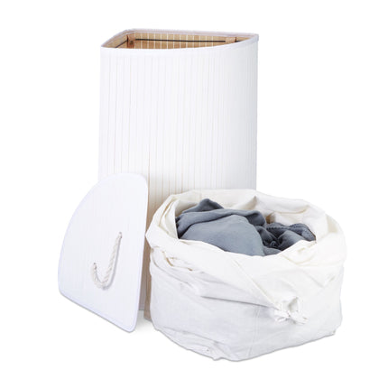 Laundry basket corner bamboo