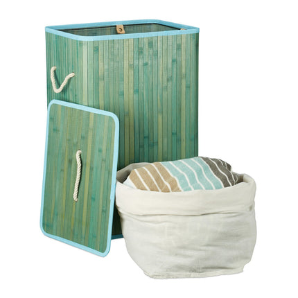 Laundry basket corner bamboo
