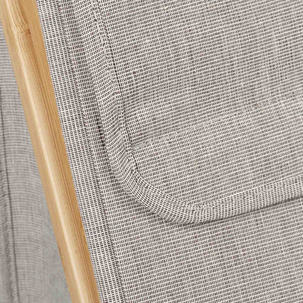 Laundry basket in fabric and bamboo