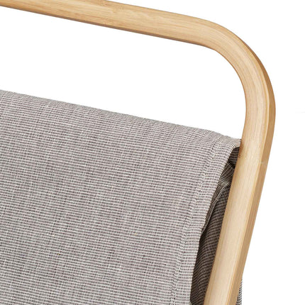 Laundry basket in fabric and bamboo