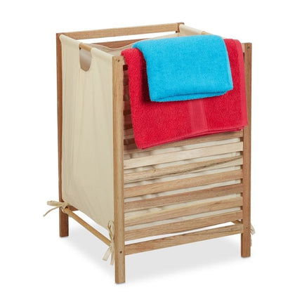 Laundry basket in walnut