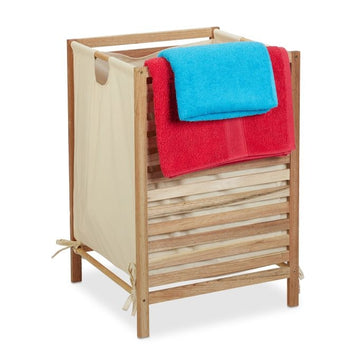 Laundry basket in walnut