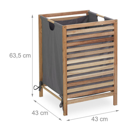 Laundry basket in walnut
