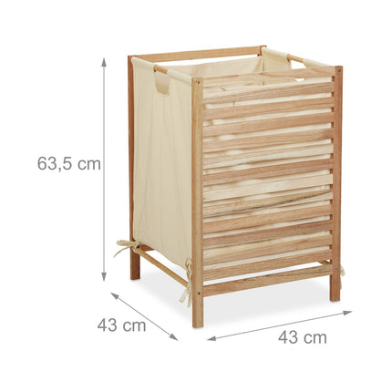 Laundry basket in walnut