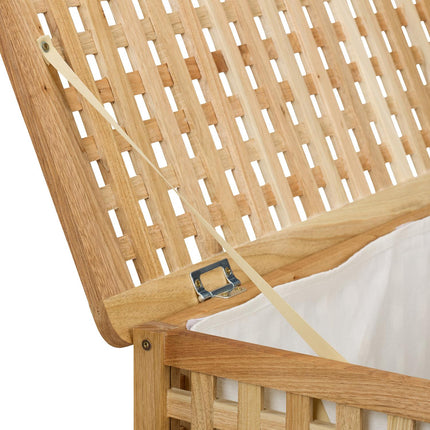 Laundry basket in walnut with sack