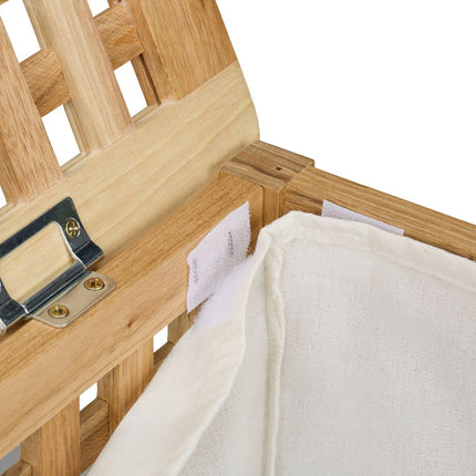 Laundry basket in walnut with sack