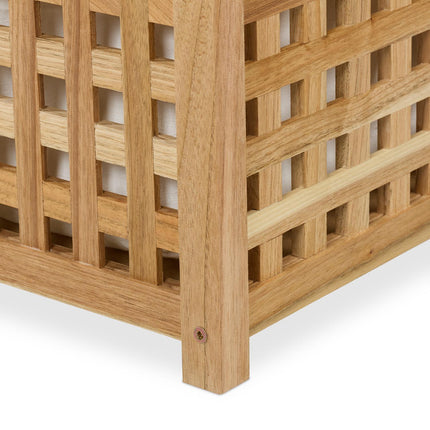 Laundry basket in walnut with sack