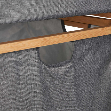 Laundry basket rack with 2 compartments