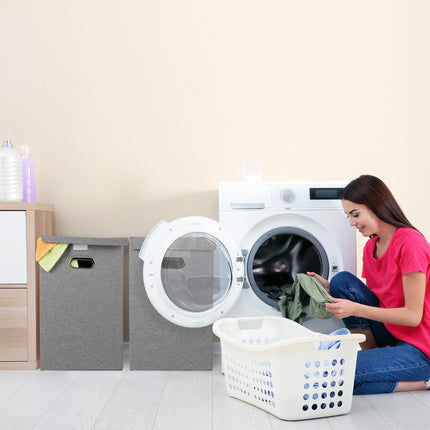 Laundry basket set of 2 collapsible