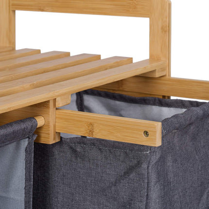 Laundry basket stand with 3 compartments