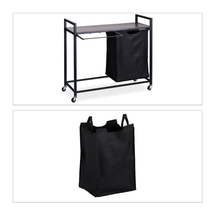 Laundry basket stand with shelf