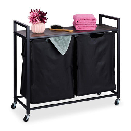 Laundry basket stand with shelf