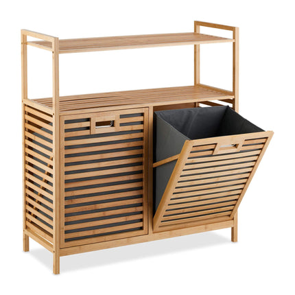 Laundry basket with 2 shelves