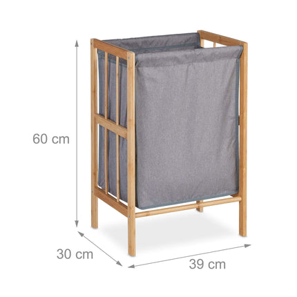 Laundry basket with bamboo frame