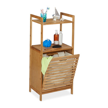 Wasmand met bamboe plank