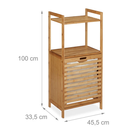 Laundry basket with bamboo shelf