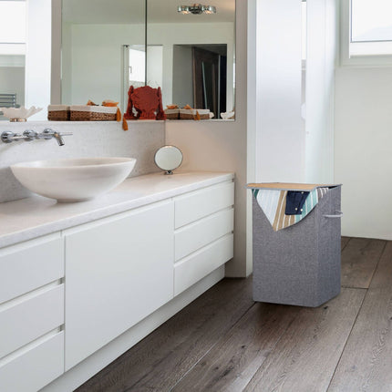 Laundry basket with lid