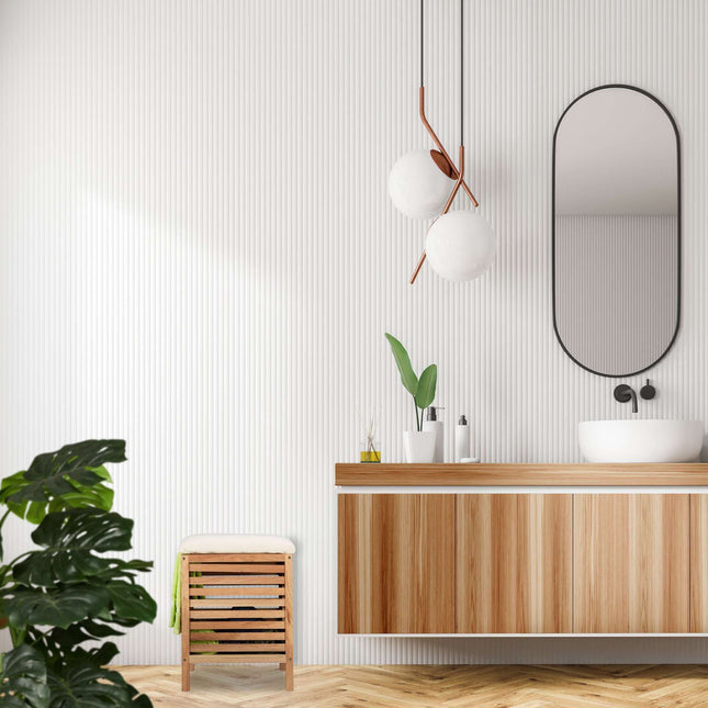 Laundry basket with seat Walnut Wood