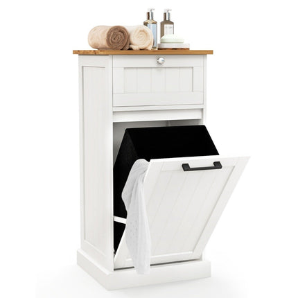Laundry cupboard with basket free-standing fold-out laundry basket with drawer white