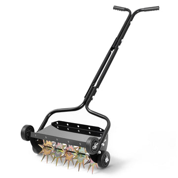 Lawn Aerator, 18-Inch Push Spike Roller, 40 lb Capacity
