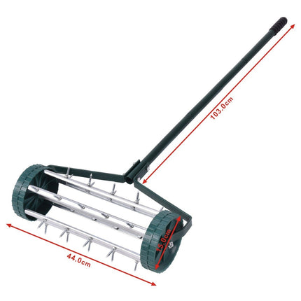 Lawn Aerator Roller, 45cm Wide, Steel & Plastic