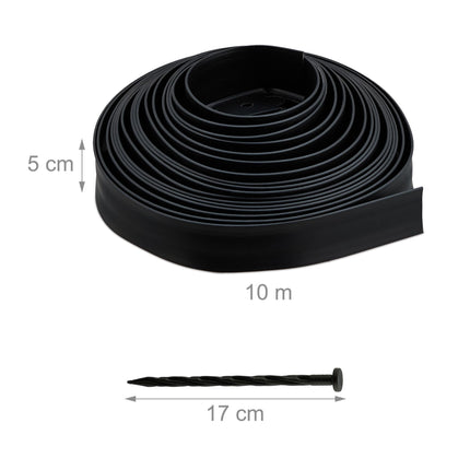 Lawn Edging With Ground Stakes – Flexible Plastic Border