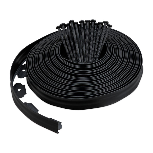 Lawn Edging With Ground Stakes – Flexible Plastic Border