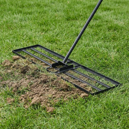 Lawn Leveling Rake – 177cm Adjustable Handle, Rotating Head