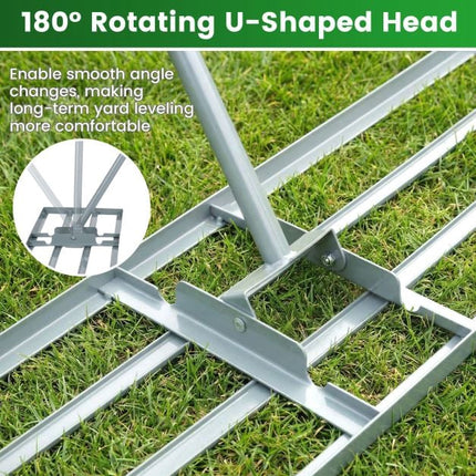 Lawn Leveling Rake, 91 x 25 cm, Adjustable Handle