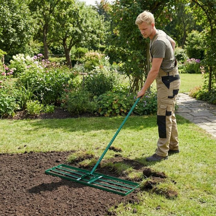 Lawn Leveling Rake, 91x25 cm, Adjustable Handle