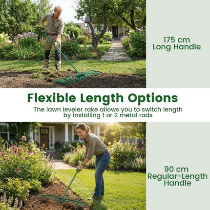 Lawn Leveling Rake, 91x25 cm, Adjustable Handle