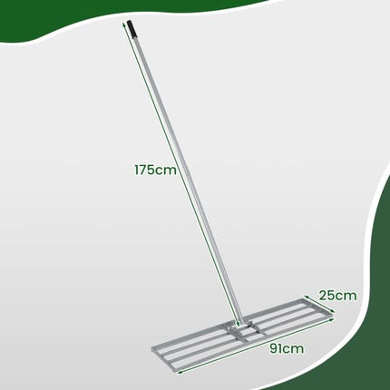 Lawn Leveling Rake, 91 x 25 cm, Adjustable Handle