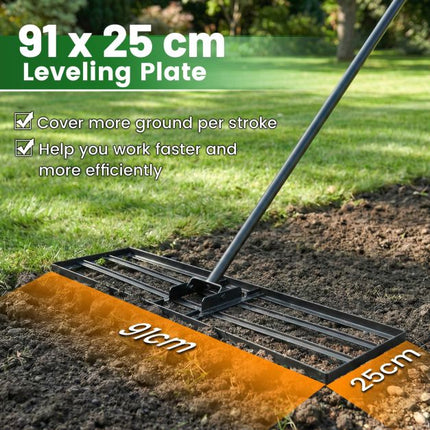 Lawn Leveling Rake, Adjustable Handle, 180 U-Head