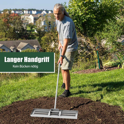 Lawn Leveling Rake, Metal, Ergonomic Handle, 75x25 cm