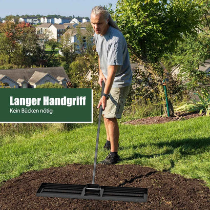 Lawn Leveling Rake with Ergonomic Handle, 106 x 25 cm