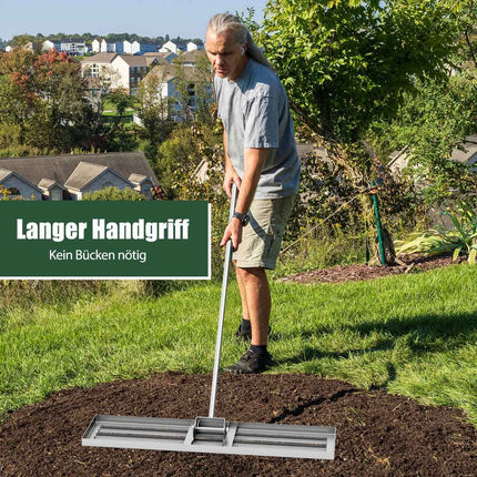 Lawn Leveling Rake with Ergonomic Handle, 106x25 cm