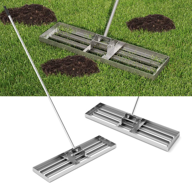 Lawn Leveling Rake with Ergonomic Handle, Metal, 91x25 cm