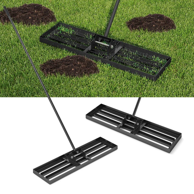 Lawn Leveling Rake with Ergonomic Handle, Metal, 91x25 cm