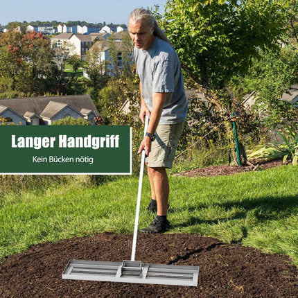 Lawn Leveling Rake with Ergonomic Handle, Metal, 91x25 cm