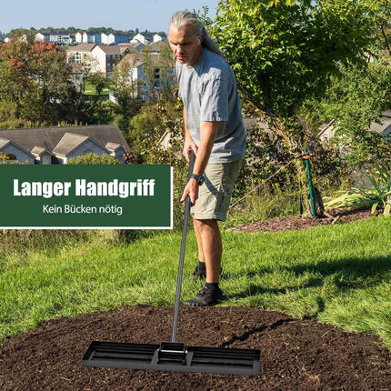 Lawn Leveling Rake with Ergonomic Handle, Metal, 91x25 cm