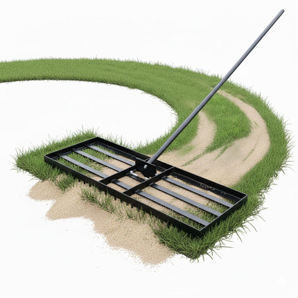 Lawn Rake, Steel, 76x25 cm, Back-Friendly Handle
