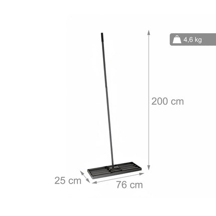 Lawn Rake, Steel, 76x25 cm, Back-Friendly Handle